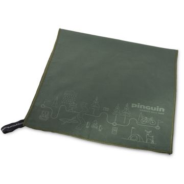 Ręcznik szybkoschnący Pinguin Micro Towel M Mapa 40x80 greenish grey