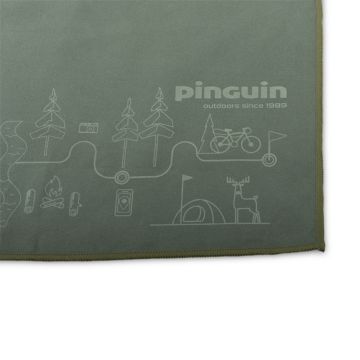 Ręcznik szybkoschnący Pinguin Micro Towel S Mapa 40x40 greenish grey