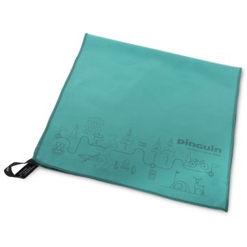 Ręcznik szybkoschnący Pinguin Micro Towel L Mapa 60x120 petrol